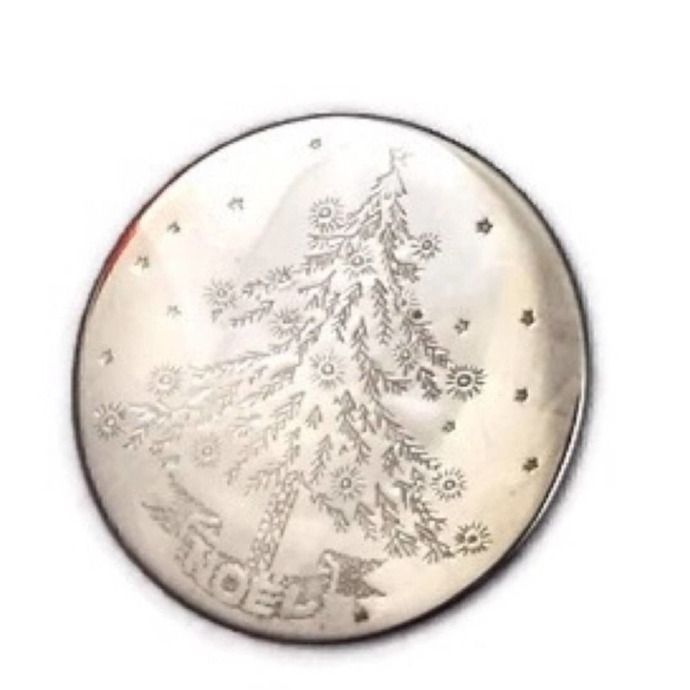 Vintage NOEL Christmas Tree Silver Plated Coasters